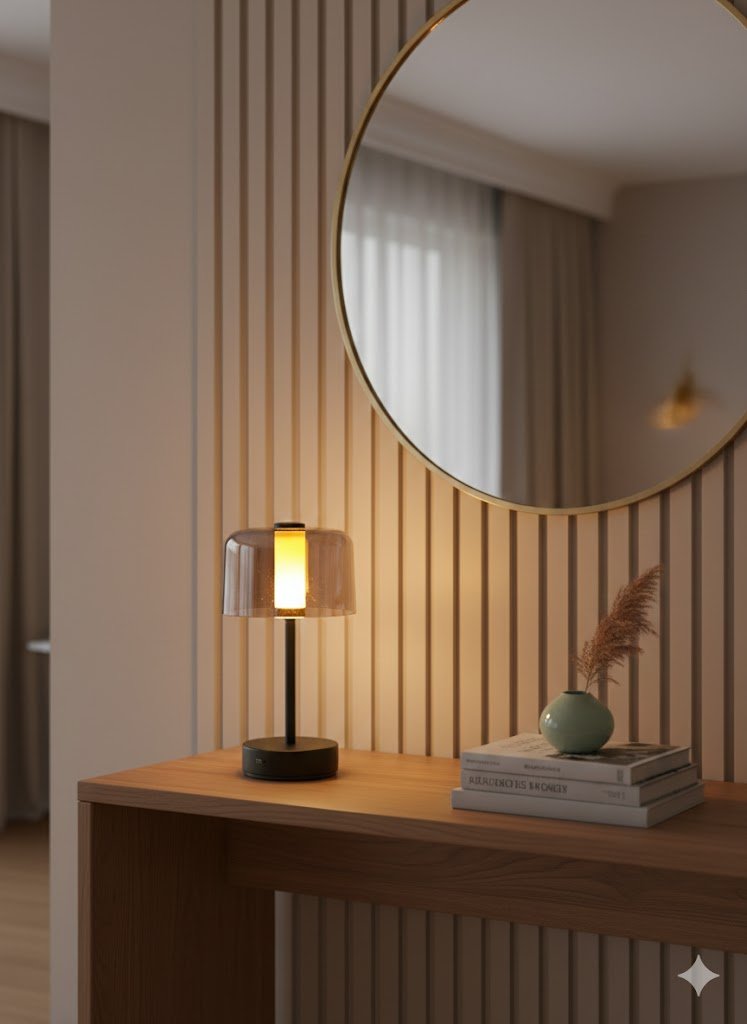 Crystal Round LED Table Lamp - Image 3