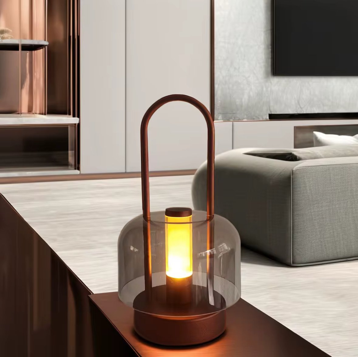 Lantern Rechargeable LED Table Lamp - Bronze - Image 5