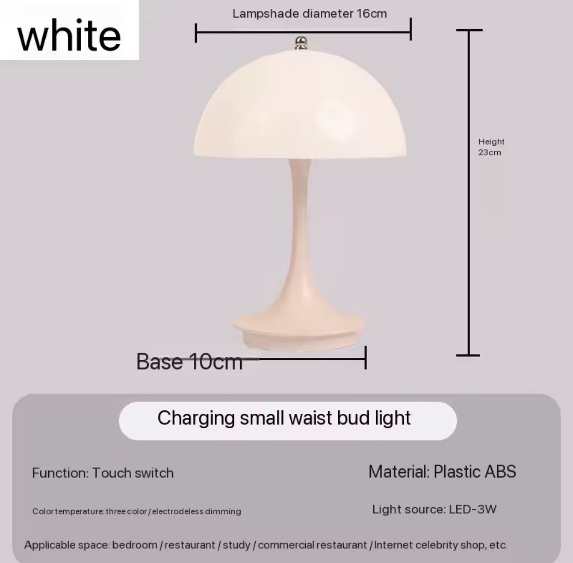 LED Cordless Mushroom Lamp - Image 5