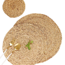 Rustic Round Straw Trivet Placemats - 35cm