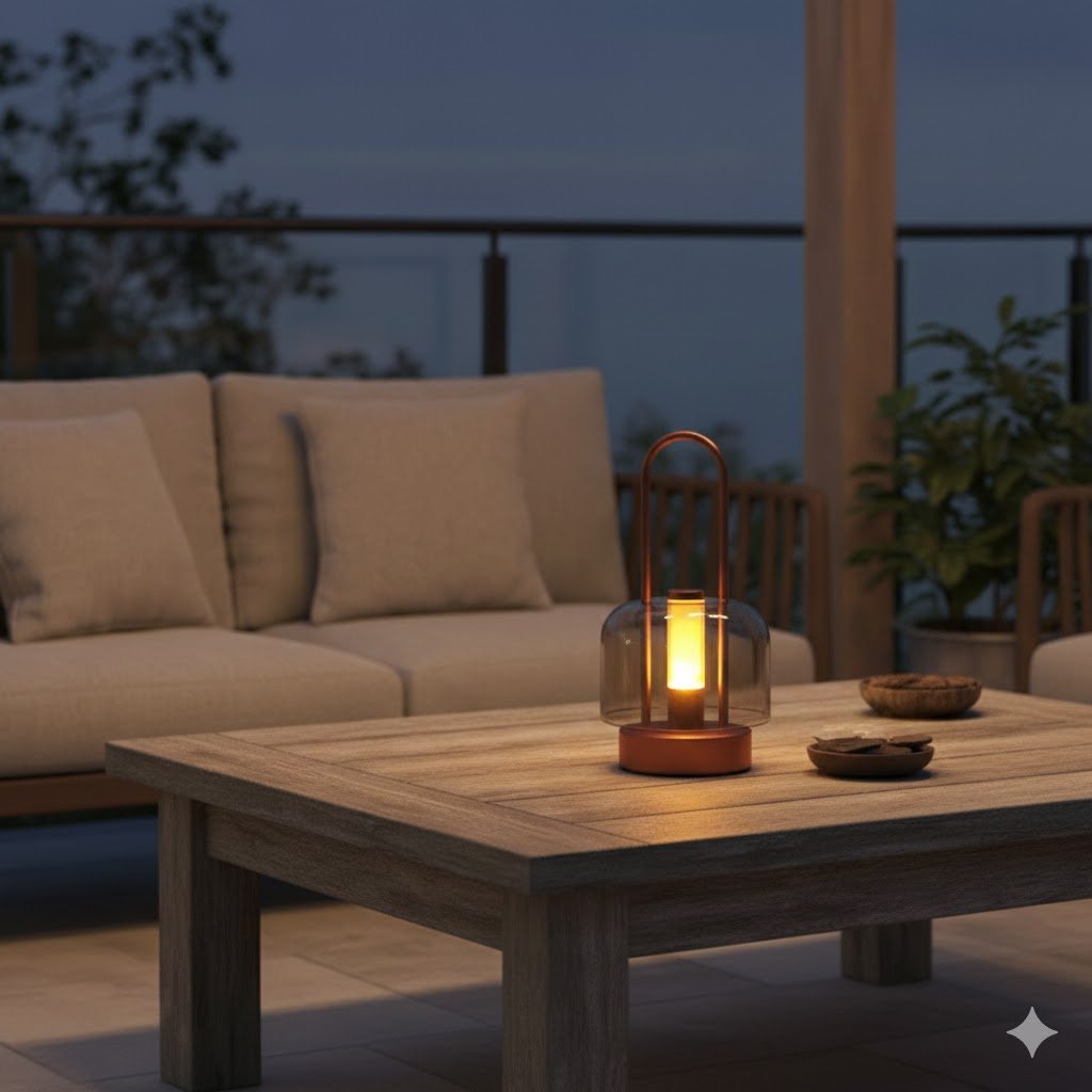 Lantern Rechargeable LED Table Lamp - Bronze - Image 3