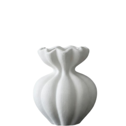Lotus French Style Ceramic Vase - White