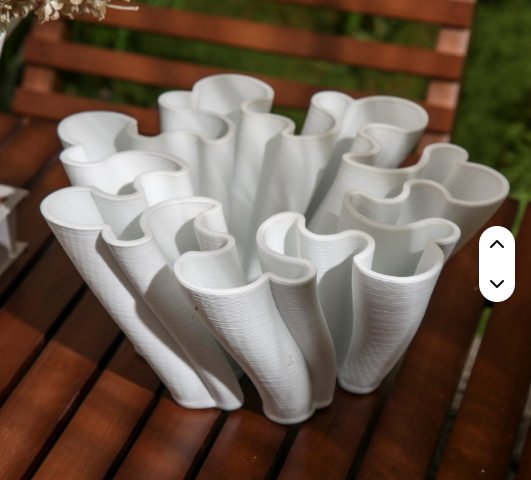 3D Print Design Ceramic Vase - white - Image 3