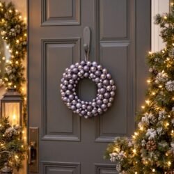 Noël Lavender & Silver Bauble Christmas Wreath