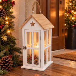 Migros Alpine Lodge Wooden Christmas Lantern - large