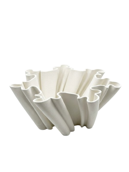 3D Print Design Ceramic Vase - white