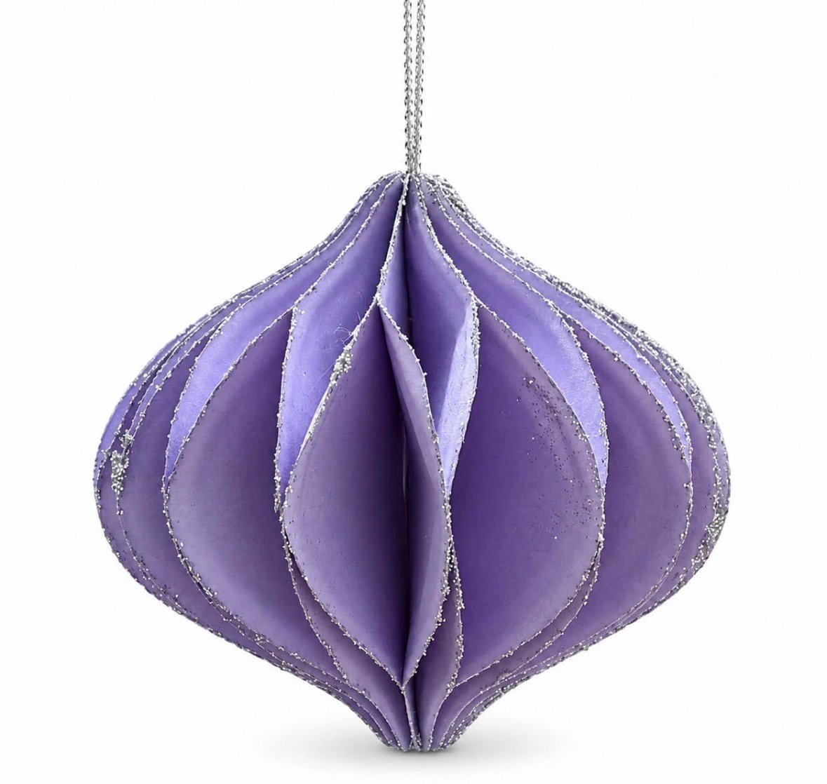 Glitter Honeycomb Christmas Ornaments - light purple - Set of 4 - Image 2